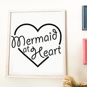 Mermaid At Heart - Instant Digital Bundle Download - Svg, Dxf and more Cut Files