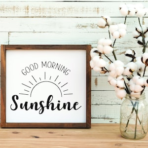 Good Morning Sunshine SVG Digital File Bundle (svg, dxf, eps, jpg, png) Decoración de la pared, Signo del dormitorio, Signo de granja svg USO COMERCIAL