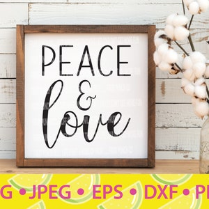 Camiseta Paz e Amor Sinal de fazenda SVG/PNG/JPEG, decoração de parede, mantra, vibrações positivas, positividade, citações edificantes, pacote digital