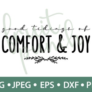 Comfort &joy Bauernhaus Schild, SVG/PNG/JPEG, Weihnachtssvg, WinterDeko, Winterschild, Urlaubsschild, Digital Bundle Download Cut File