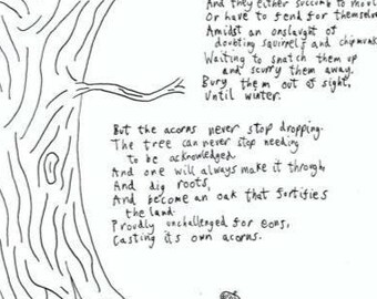 Acorns - Illustrated Poem Print Poster