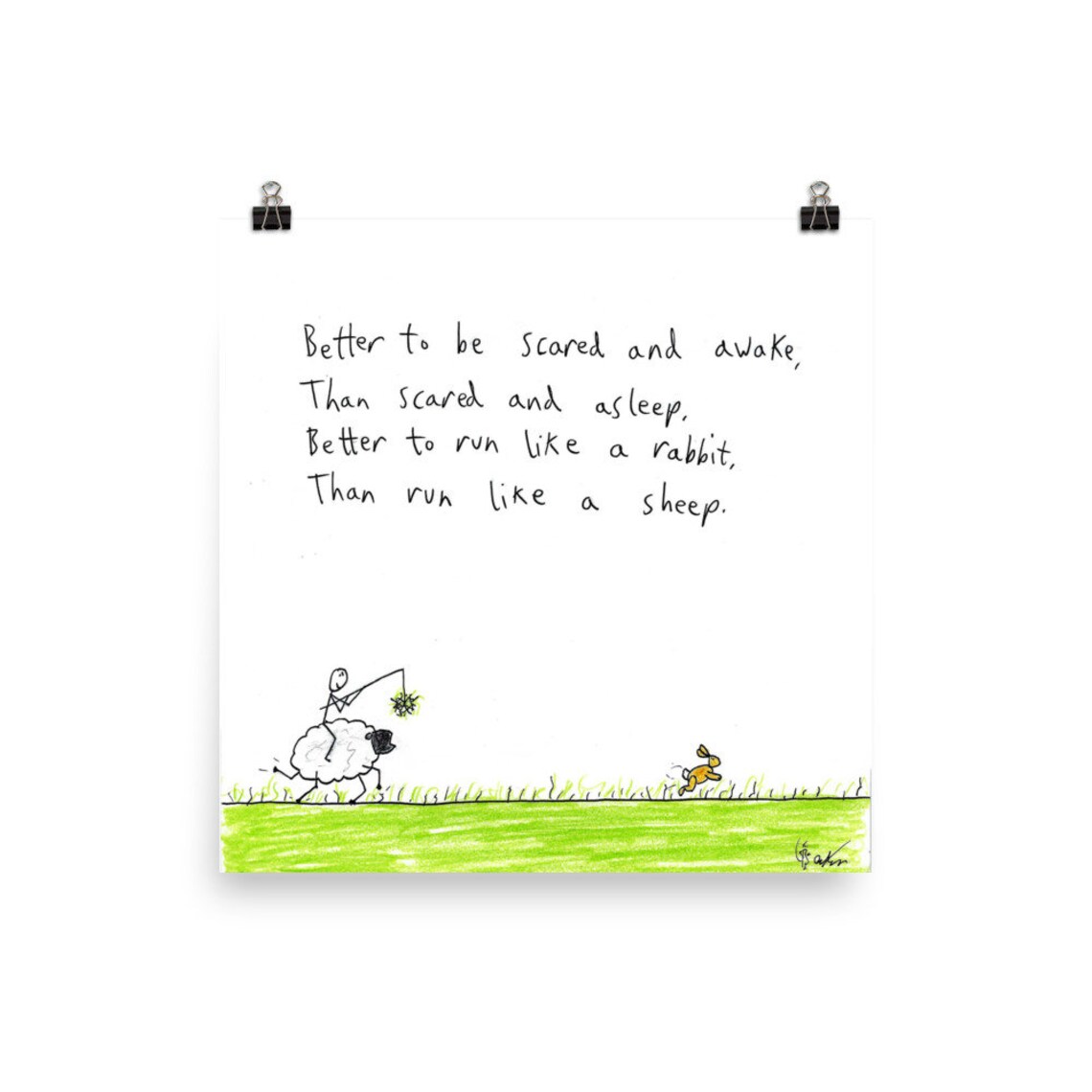 Rabbit Illustrated Poem Poster Etsy