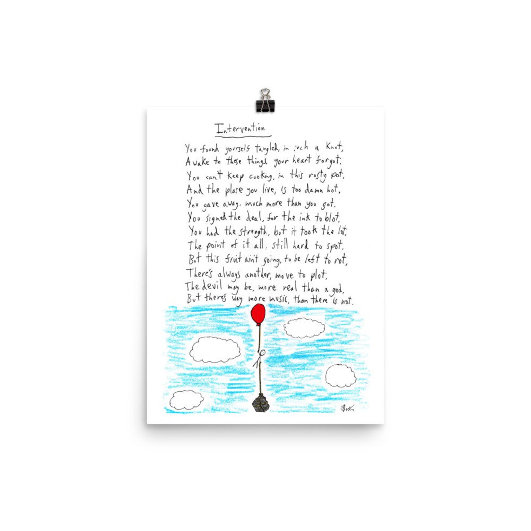 Intervention - Illustrated Poem Poster - Etsy
