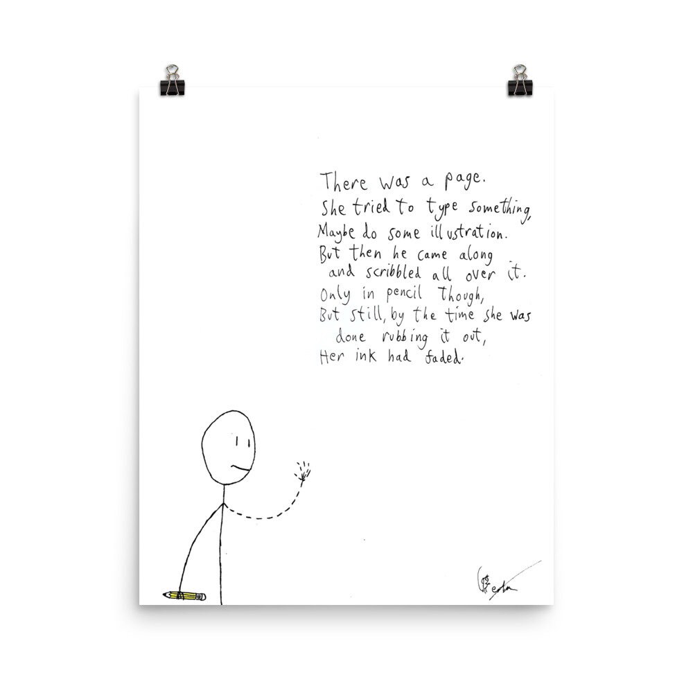 Page illustrated poem poster | Etsy