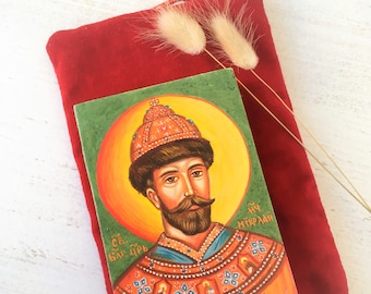 Easter gift. St  Tsar Nicholas II Romanov. Hand painted icon royal martyrs. Mother’s Day gift icon baptism gift Ukrainian