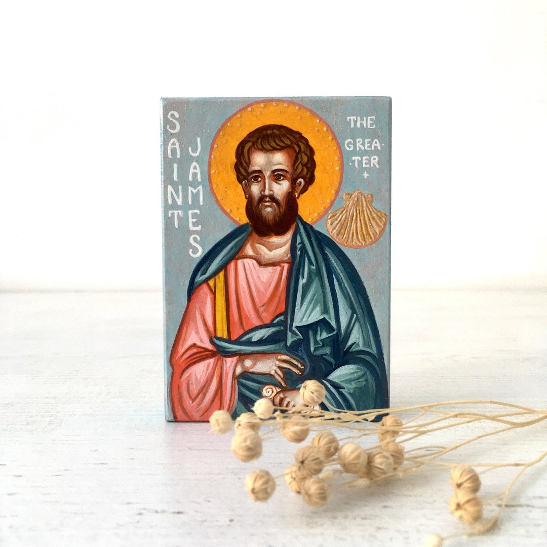 Ukrainian Icon Saint Apostle James the Greater. Orthodox Small Icon ...