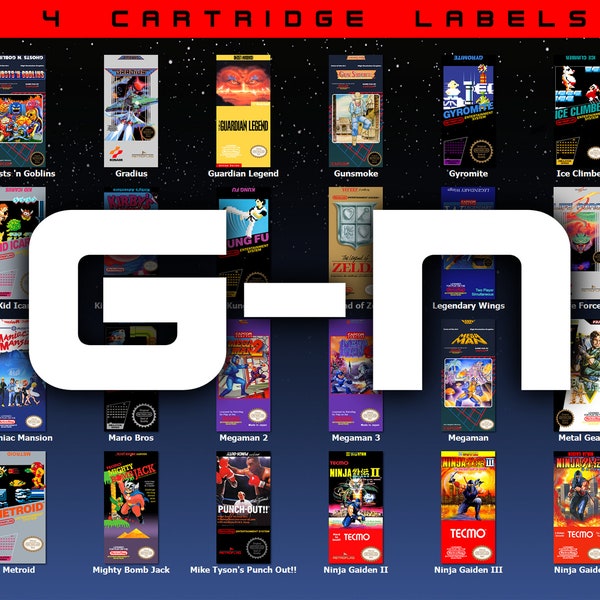 Cartridge Labels for Retroflag NESPi 4 (G-N)