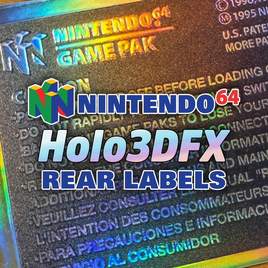 Project 64 Labels Nintendo 64 (US) Rear Holo3dfx Cartridge Labels - Etsy