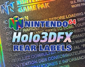 Nintendo 64 (VS) Holo3DFX-cartridgelabels aan de achterkant