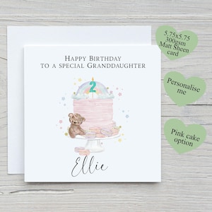 Carte d'anniversaire pour fille ou garçon, fils, fille, neveu, nièce, petit-fils, petite-fille, ours en peluche