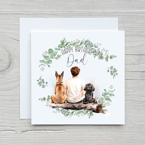 Carte personnalisée homme avec chien, carte d'anniversaire, carte de voeux, carte du meilleur ami de l'homme