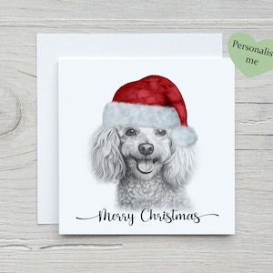 Poodle Christmas Card, Dog Lover Christmas card,  Xmas Card, Poodle lover card, Sketchy Poodle card