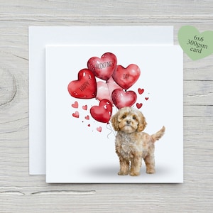 Carte de Saint-Valentin, Cavapoo Lover, carte pour amoureux des chiens, carte pour elle, carte pour lui, carte Galentines