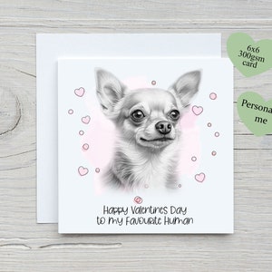 Carte de Saint-Valentin du chien, amant de Chihuahua, carte de Saint-Valentin, carte d'amant de chien pour la Saint-Valentin