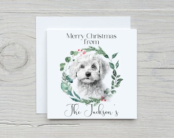 Personalised Cavapoo Christmas Card, Dog Lover Card
