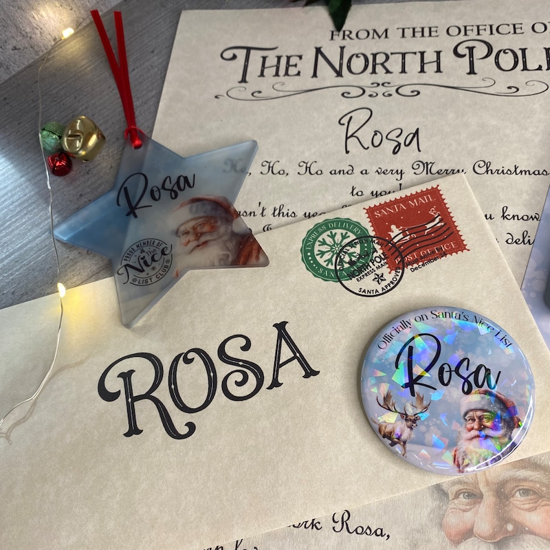 🌲Christmas pre Promotion-20% OFF🔥(A Set)Personalised letter from Santa, Father Christmas Letter, Santa&#39;s nice list, Christmas Eve box, Christmas Tradition Christmas letter