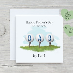 Meilleur papa par, carte personnalisée pour la fête des pères, carte d'anniversaire, carte de golf, papa, beau-père