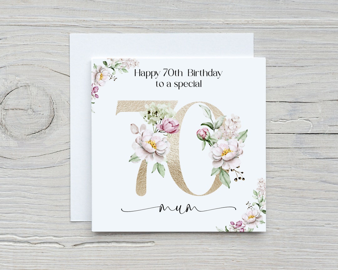Personalised 70th Birthday Card, Card for Mum, Card for Her - Etsy