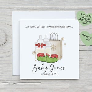 Faire-part de grossesse de Noël, faire-part de grossesse surprise pour famille, grands-parents, soeur, amis