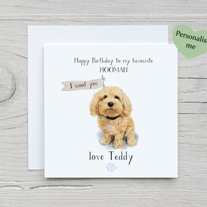 Carte d'anniversaire Cavapoo, carte pour amoureux des chiens, carte Cavapoo pour maman, carte Cavapoo pour papa