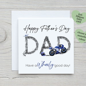 Carte d'anniversaire pour un papa motard, carte de moto, carte personnalisée pour papa, grand-père, frère, fils