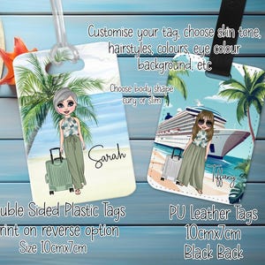 Personalised Luggage tag, Holiday Girl Luggage tag, Holiday Gift for her, Travel tag, Secret Santa Gift