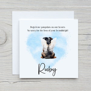 Carte de deuil de chien, carte de deuil d'animal de compagnie personnalisée, carte de sympathie de chien