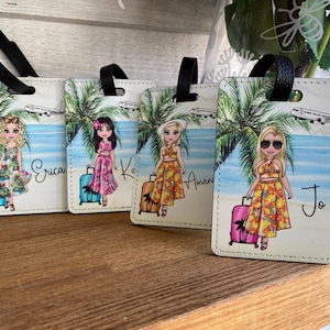Personalised Girl Luggage Tag: Custom Holiday Travel Tag, Secret Santa Gift