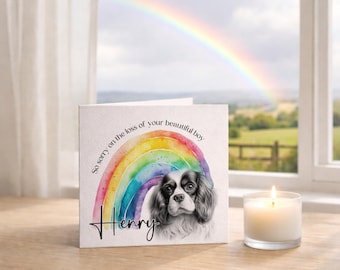 Personalised King Charles Spaniel Sympathy Card, Pet Loss Bereavement