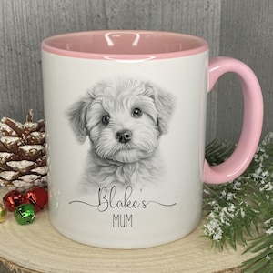 Bichon Frise  Mug,  Dog Dad, Dog Mum, Dog lover gift, sketchy style