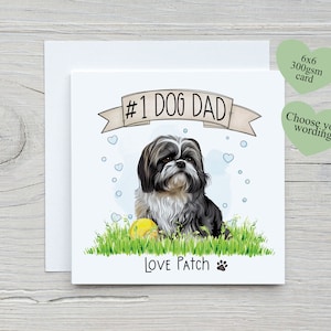 Carte de fête des pères du chien, Shih Tzu Lover, carte d'amant de chien, carte de papa de chien