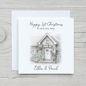 Carte personnalisée Premier Noël dans votre nouvelle maison, carte de Noël pour couple, carte de Noël nouvelle maison