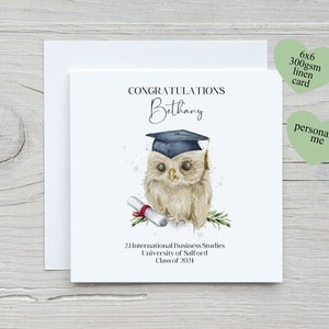 Carte de remise de diplôme personnalisée, promotion 2024, carte pour lui, elle, fille, fils, petite-fille, petit-fils