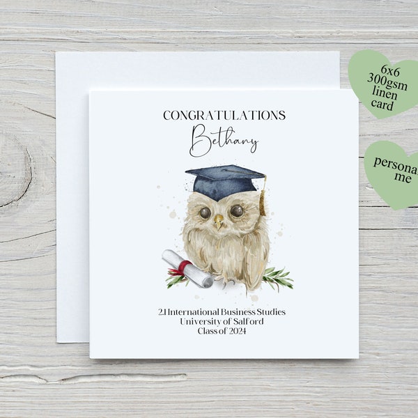 Personalised Graduation Card, Class of 2024, Card for him, her, daughter, son, granddaughter, grandson