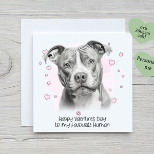 Carte de Saint-Valentin du chien, amateur de Pit Bull, carte de Saint-Valentin, carte d'amant de chien pour la Saint-Valentin, carte de lévrier italien