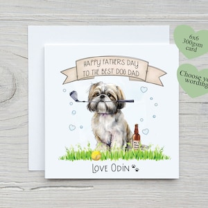 Carte de fête des pères du chien, Shih Tzu Lover, carte d'amant de chien, carte de papa de chien