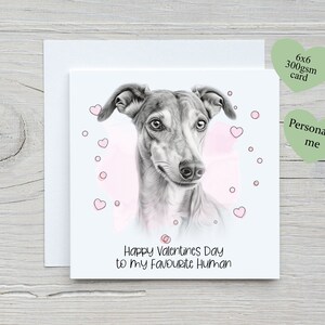 Carte de Saint-Valentin du chien, amateur de lévriers, carte de Saint-Valentin, carte d'amant de chien pour la Saint-Valentin, carte de lévrier italien