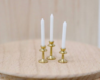 Dollhouse Miniature Candlesticks Miniature Candles Dollhouse Candlesticks Mini Candlesticks 1:12 Scale Miniature