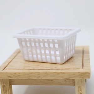 Dollhouse Miniature Laundry Basket Miniature White Basket Dollhouse Laundry Miniature Basket Mini Basket 1:12 Scale Furniture