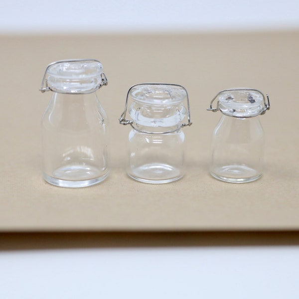 Dollhouse Miniature Glass Jars Miniature Vase Dollhouse Jars Mini Glass Jars Clear Mini Vases Miniature Mason Jars 1:12 Scale Miniature
