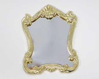 Dollhouse Miniature Flourish Gold Mirror Miniature Wall Mirror Dollhouse Mirror Victorian Mirror 1:12 Scale Dollhouse Miniatures