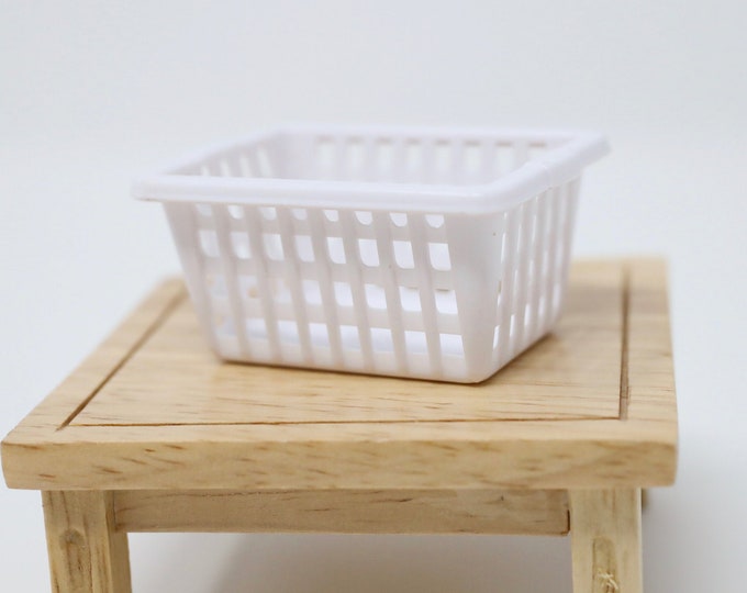 Dollhouse Miniature Laundry Basket Miniature White Basket Etsy