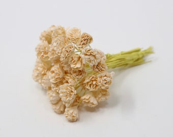 Dollhouse Miniature Flowers 10 pieces Ivory Mums Miniature Paper Flowers 1/12 Miniature Flowers 1:12 Dollhouse Miniature