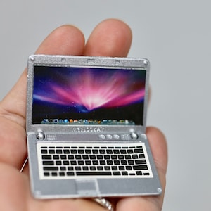 Dollhouse Miniature Laptop Dollhouse Computer Laptop 1:12 Scale Miniature