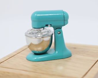 Dollhouse Miniature Mixer Mini Mixer Dollhouse Kitchen Mixer Miniature Kitchen Appliance Mini Mixer Turquoise Mixer 1:12 Scale Miniature