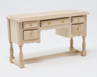 Dollhouse Miniature Secretary Writing Desk Unfinished 1 12 Etsy