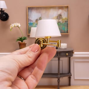 Miniature Dollhouse Gold Swivel Light Miniature Ceiling Light Battery Operated Dollhouse Lamp Dollhouse Lamp LED Light 1:12 scale miniatures