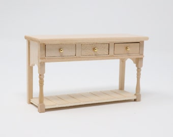 Dollhouse Miniature Unfinished Side Board Buffet Kitchen Table Kitchen Island Prep Table Dollhouse Vanity 1:12 Scale Furniture