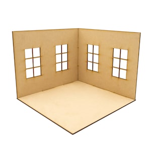 Dollhouse Miniature Roombox | Room Box | 1:12 Scale Miniature | Diorama | Roombox Kit | Dollhouose Kit | Corner Roombox Kit