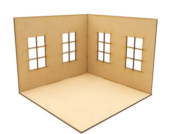 Dollhouse Miniature Roombox | Room Box | 1:12 Scale Miniature | Diorama | Roombox Kit | Dollhouose Kit | Corner Roombox Kit